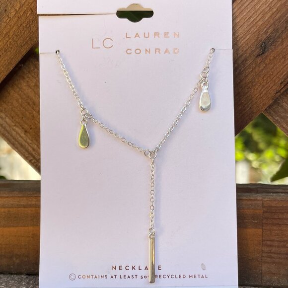 Silver Tone Y Drop Necklace LC Lauren Conrad - Picture 1 of 5